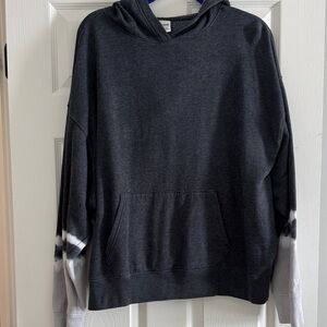 PINK Victoria's Secret Charcoal Hoodie with Dip-Dye Sleeves